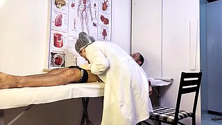 Patient Can't Hold It and Gets Rock-hard in Front of Nurse During Check-up