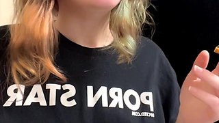 Pornstar Smokes a Cigarette