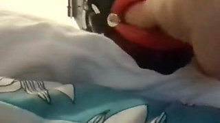 Laura throatfucked with a big lips gag has to swallow a huge load of cum