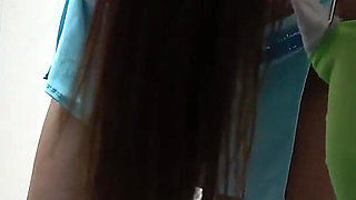 Big Tits Spill Out From Short Tank Top, Micro Mini Skirt, Thong Wedgie Into Ass and Pussy, Tanned Japanese Girl Sexy Cleaning