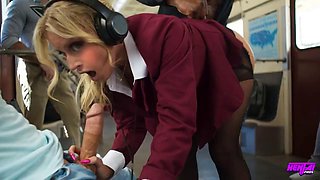 Danielle Rae Endures Savage Gangbang on Crowded Public Train with Deep-Throat Action Bukkake Loads,
