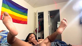 Asian brunette with glasses masturbation