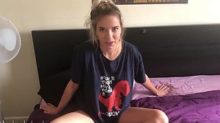 Stepsister Caught in Steamy Office POV Masturbation Fantasy