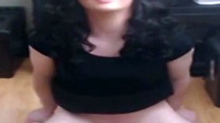 Crossdresser cums hands-free from anal toy