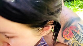 Czech amateur blowjob and fucking POV in public