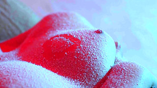 Snow Falling on My Tits and Pussy - Softcore Christmas Tease Closeup