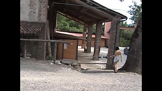 The Stableman Fucks a Horny Wife and Her Friend in the Stable