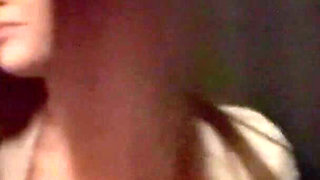 Smoking a Cigarette Out at Night and Showing My Big Tits