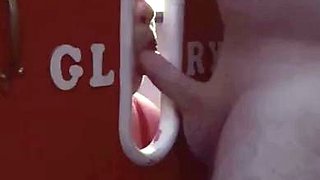 Glory hole blowjob busty amateur blonde fucking in stall