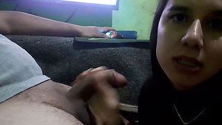 Big-Cock Blowjob with My Latina Girl Swallowing All My Cum