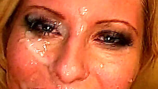 Ggg - Blonde Slut Gets Her Face Drenched in Cum - Massive Bukkake Facials