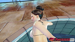 Hot Kojuro Pool 3D Hentai - Anal Legs-Up Missionary, Water Doggystyle, Underwater Cumshot
