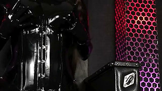 Horny Rubber Doll Playing with Herself and Using Sub as Face Dildo
