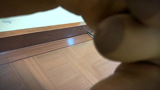 BBW Fat Pig Chubby Naked Girl Stuck Under Bed - Hanging Huge Boobs Shaking