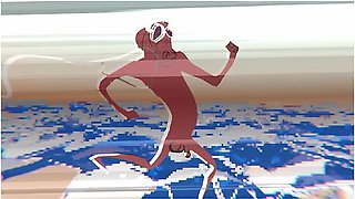 B On The Beach With Car Toon