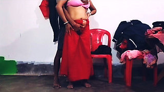 Desi Naughty Bhabi with Big Boobs Is Waiting for Hot Devar in Outside Kitchen Room.