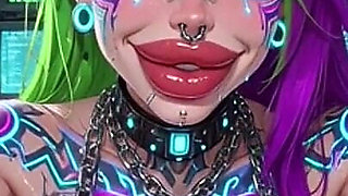 Cyberpunk Style Women Bouncing Boobs, Ai Animation