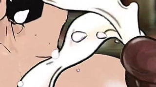 Married Busty Brunette Can't Resist the Sight of a Big Black Cock. Cartoon