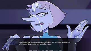 Pearl Jerks Just Shady to Huge Cumshot in Hentai Gem Blast 4