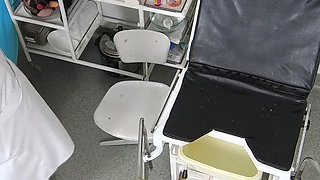 Recording of rectal temperature measurement of naked female