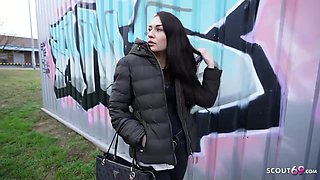 GERMAN SCOUT - Slim Czech Teenage Stefani Jameson with Saggy Jugs Pick Up for First Casting Nail - Hard core