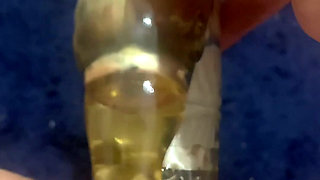 Wife masturbates on bathroom floor while husband hoovers outside