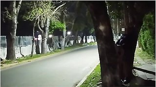 Sex In Public Voyeurs Watch While We Fuck On The Street Girl Flashing Skirt Without Panties Caught