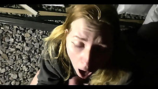 Security Guard Catches Redhead Thief Stealing and Punishes Her Pussy with Street Sex