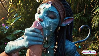 Pandora moonlight guides blue anime Avatar honeys to taste human meatpipe