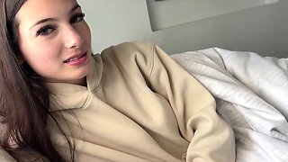 Skinny stepsis skipped school to taste his cock and get fucked POV