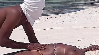 Massage Naked on a Public Beach