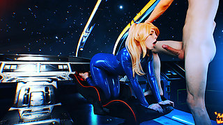 Metroid. Samus Aran. Rough Sex in Latex and Hot Deepthroat - Moliyredwolf