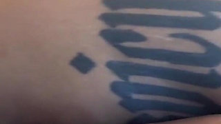 Big Booty Ebony Spread and Finger Her Asshole While Listening Music