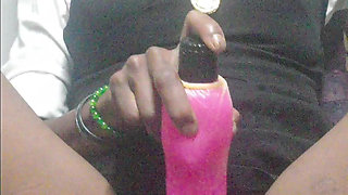 18 Year Old Horny Girl Plays with Pink Vibrator