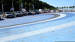 Skateboarding fail of big butt Thai MILF