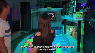 Interracial Threesome with My Vip Client and My Boss in the Club's Pool! Naty Delgado, Karol Duke and Mr. Matamorros