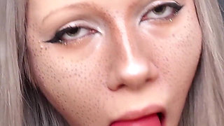 Swallows Sperm and Smears It All Over Her Tits!