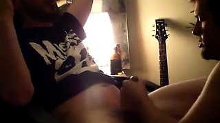 Big-Cock Twink Helps Buddy in Dorm with Late-Night Blowjob