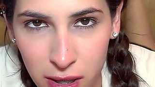 Jasmica, a Beautiful Latina with a Big Ass, Gives Her Boss Oral Sex, Creampie and a Footjob