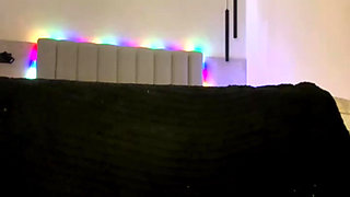 Blond girl playing on webcam