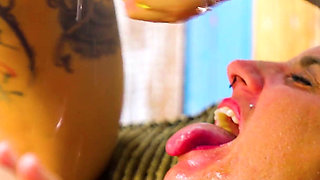 Tattooed Lesbian Orgy with Big Toys - All-girl Fun