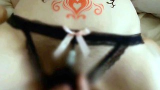 Japanese lesbian Sakuno with fake tattoo stickers