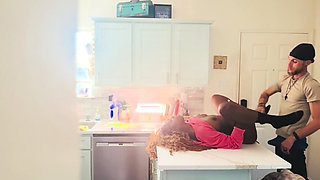 StepSon catches his ebony busty mom fucking the white neighbor.