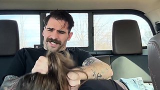 Amateur Teen Blowjob Under the Cover