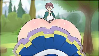 Wore A Skirt That Was Too Short To Seduce Kazuma/hentai/cartoon/parody/gods Blessing On