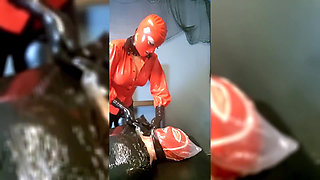 Extreme Breathplay on Mummified Slave in Latex