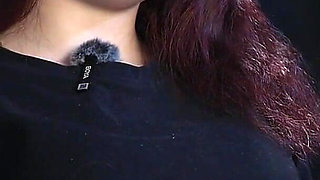 Cute Russian Redhead Smoking in Leopard Pants