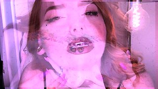 Latex slut solo anal masturbation