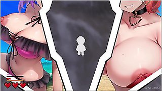 [02 Hentai Game Isekai Beach.2d Animation Of A Handjob On An Outdoor Beach