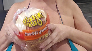 Thick Fake Tit GILF in the Kitchen